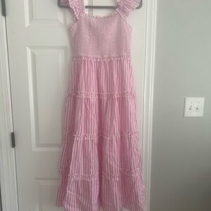 Pink Striped Maxi Dress